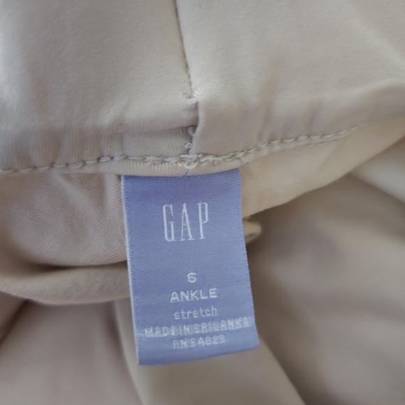 Gap Maternity Khaki Tan Pants Women's Size 6 Cropped Ankle Half Panel Belly EUC - Picture 5 of 9